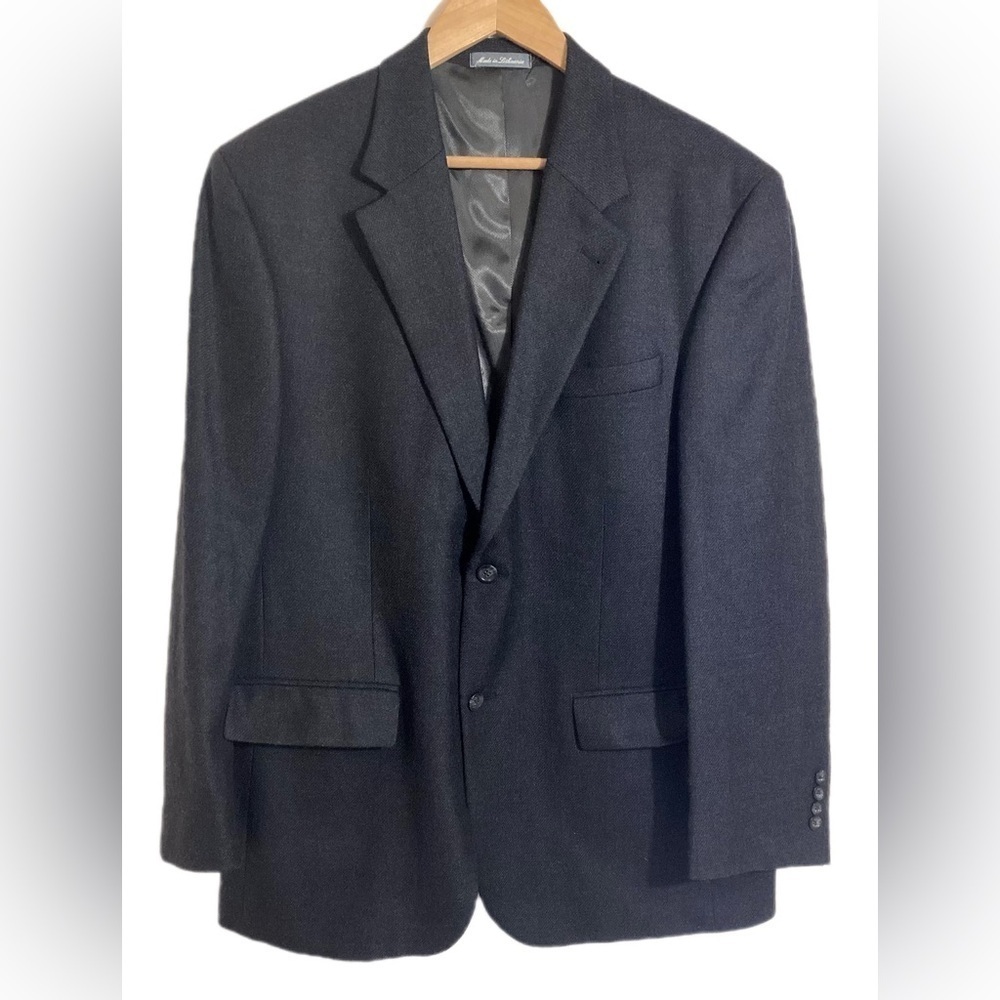 Oscar De La Renta Gray Wool Blazer 43R Sport Coat